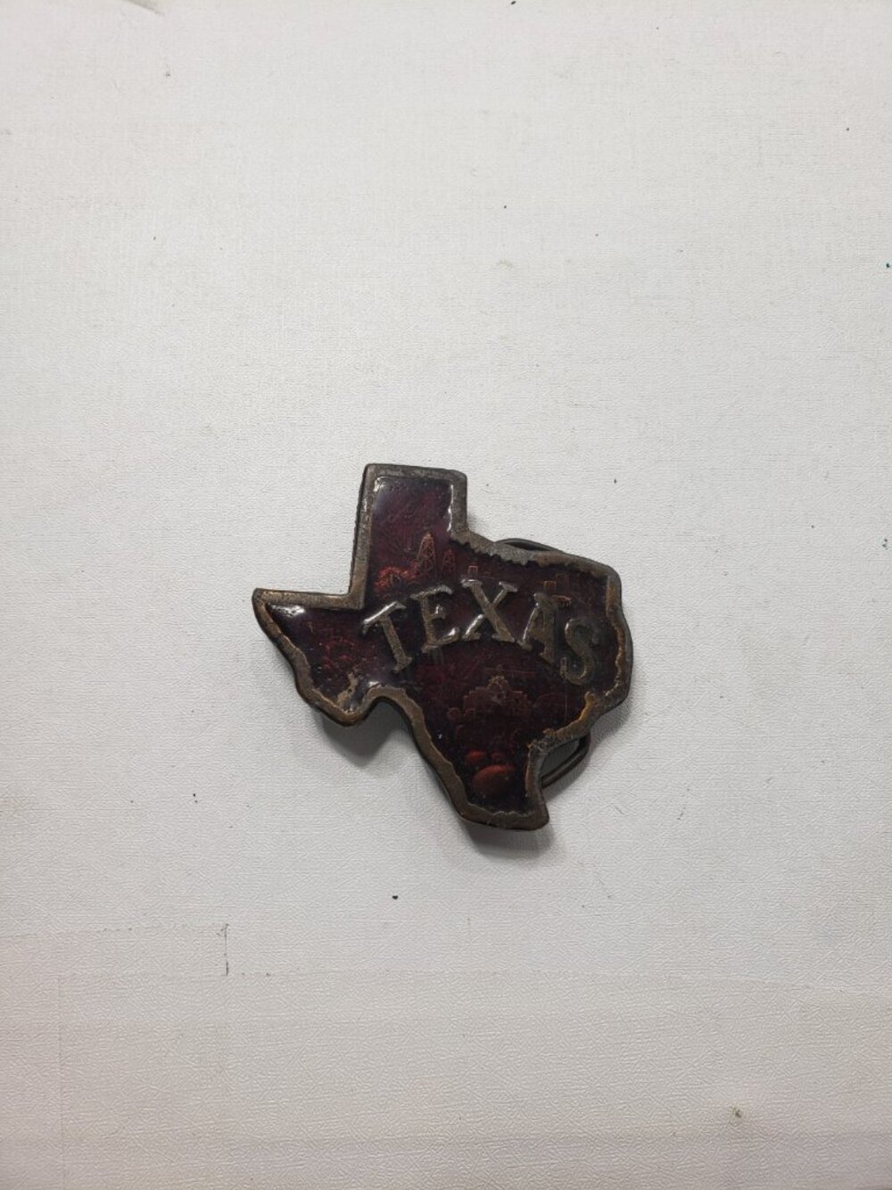 Vintage 1977 Indiana Metal Craft Texas Lone Star State Belt Buckle F-118